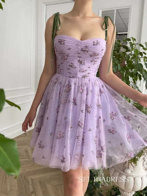Lilac Homecoming Dress Cute Short Prom Dress EWR418
