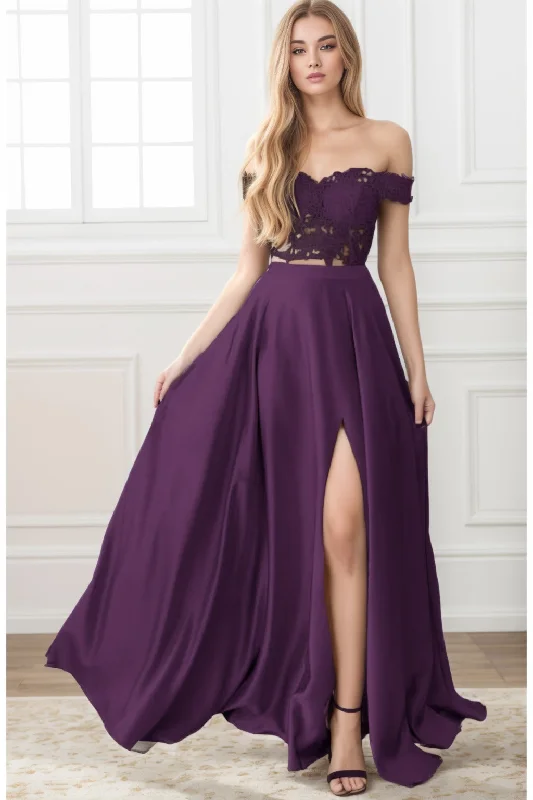 A-Line Sweep-Brush Train Elastic Satin Prom Dress CS0414