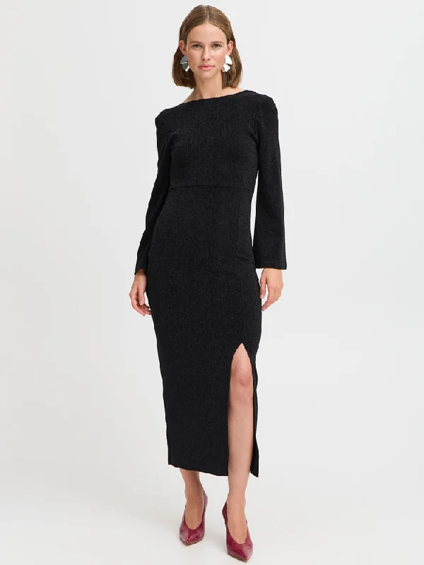 B Young ByShiloh Back Dress Black Mix Tunics Silk luxurious