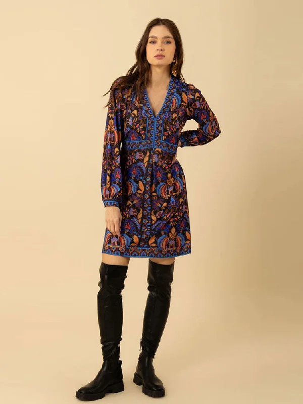 Hale Bob Helen Dress Black Tunics Spring floral
