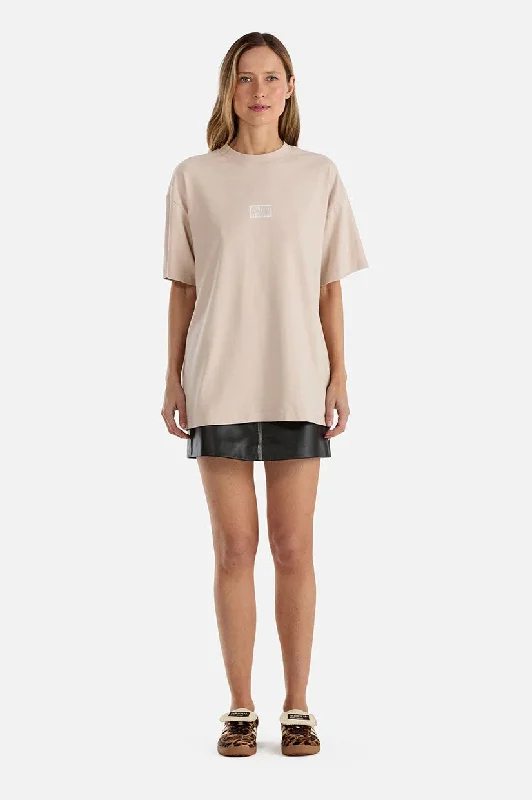 Ena Pelly Eva Tee - Alabaster Spandex Blend Rayon Blend Denim Blend