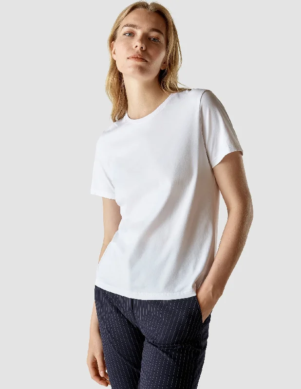 Supima T-shirt White Cashmere Blend Cotton Blend Poly Blend