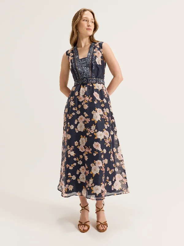 La Boheme Maxi Dress Flowy A-Line Skirt