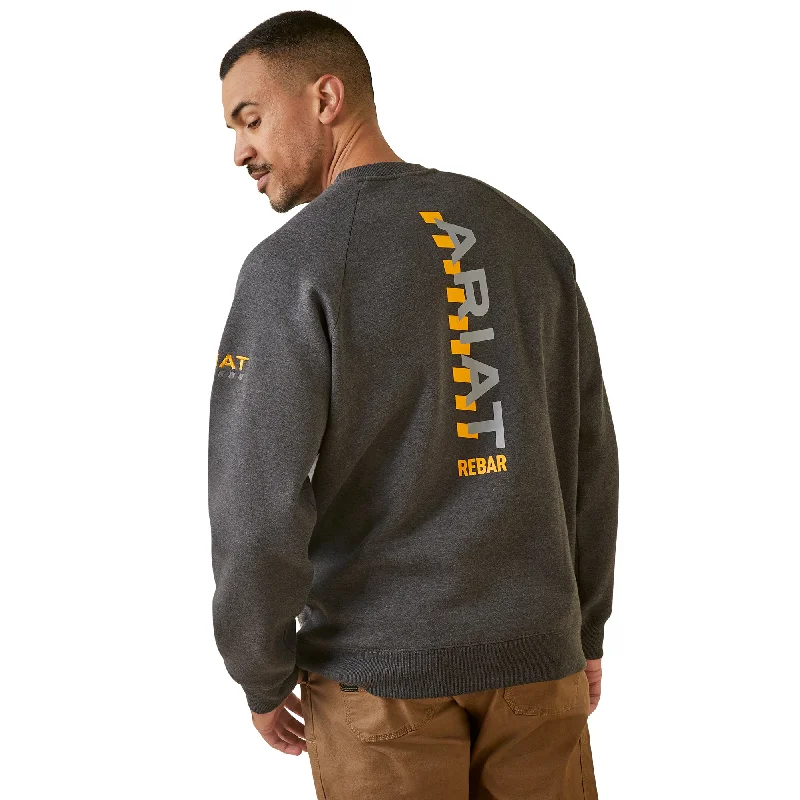Ariat Men's Rebar Workman Logo Charcoal Heather Sweater 10046403 Turtleneck Wrap Cape