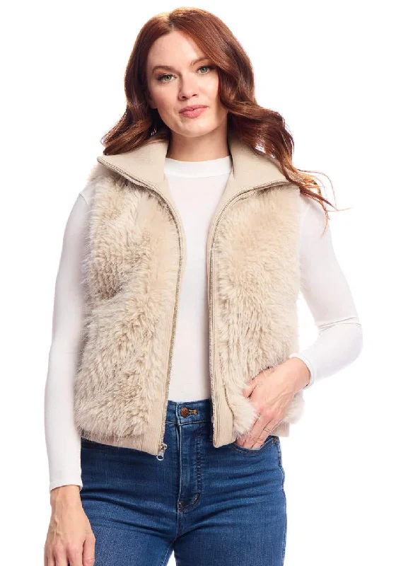 Champagne Fox Faux Fur Parkside Vest Denim Jacket Leather Jacket Suede Jacket