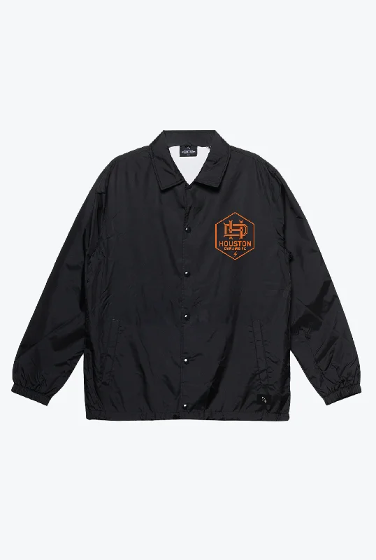 Houston Dynamo FC Essentials Coach Jacket - Black Adjustable Waist Parka
