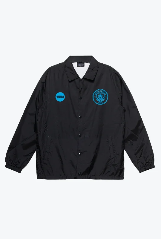 Manchester City FC Coach Jacket - Black Ultra-Soft Sherpa Vest