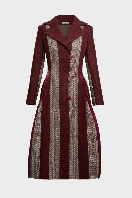 Stripes Coat - Cashmere Velvet Evening Cape