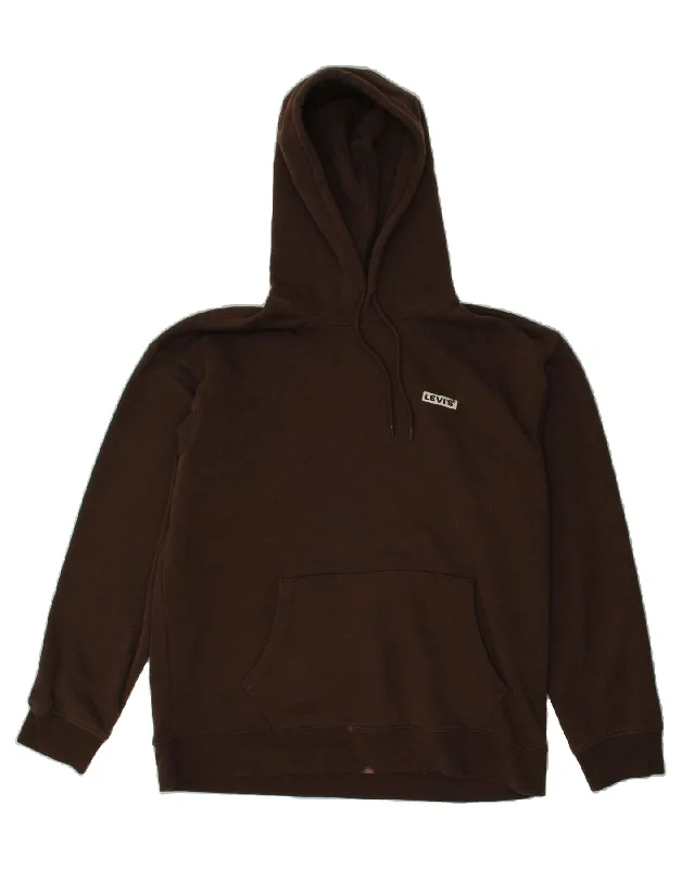 LEVI'S Mens Relaxed Fit Hoodie Jumper Large Brown Cotton Hoodie with Belted Waist Structured Tailored LEVI'S Mens Relaxed Fit Hoodie Jumper Large Brown Cotton Hoodie with Belted Waist Structured Tailored
