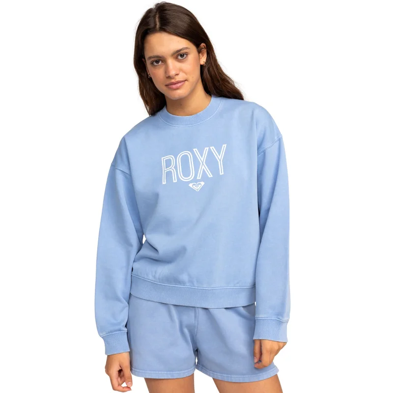Roxy Womens Unitll Daylight Crew Neck Sweatshirt Hoodie with Color Block Contrast Stylish