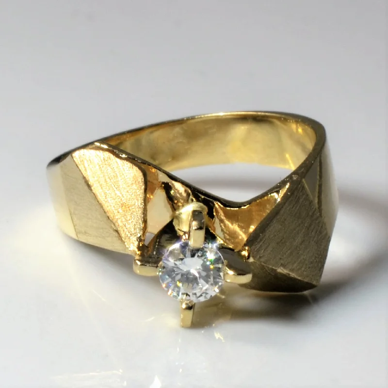 Clearance Sale On High-End Jewelry Collections Heavy Offset Retro Engagement Ring | 0.17 ct, SZ 4.75 |
