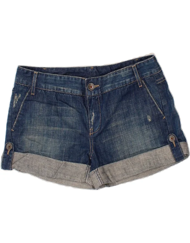 BENETTON Womens Denim Shorts IT 44 Medium W32  Blue Cotton Soft Cotton Sleep Shorts
