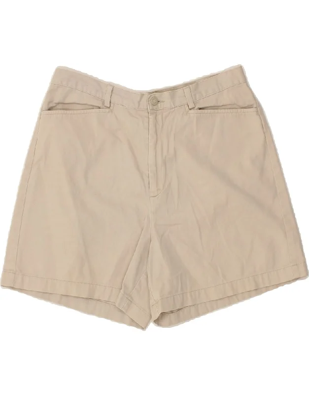DOCKERS Womens Khakis Casual Shorts US 12 Large W32  Beige Cotton Comfy Drawstring Shorts