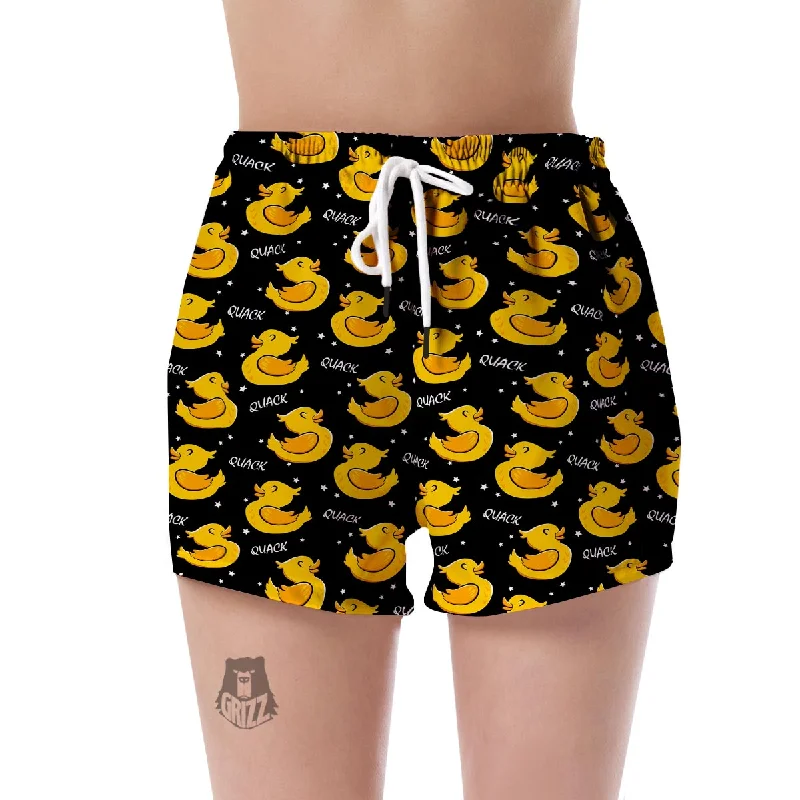 Rubber Duck Print Pattern  Women's Shorts Flirty Wrap Shorts