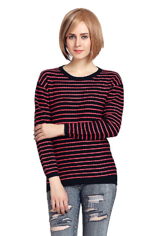 Basic Striped Round Neck Pullover