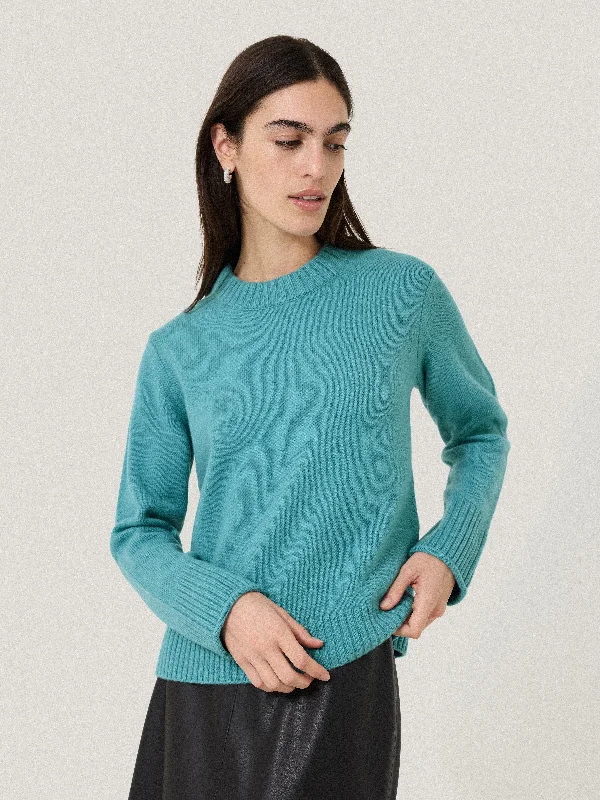 Compact Wool Cashmere Blend Jumper | Powder Blue