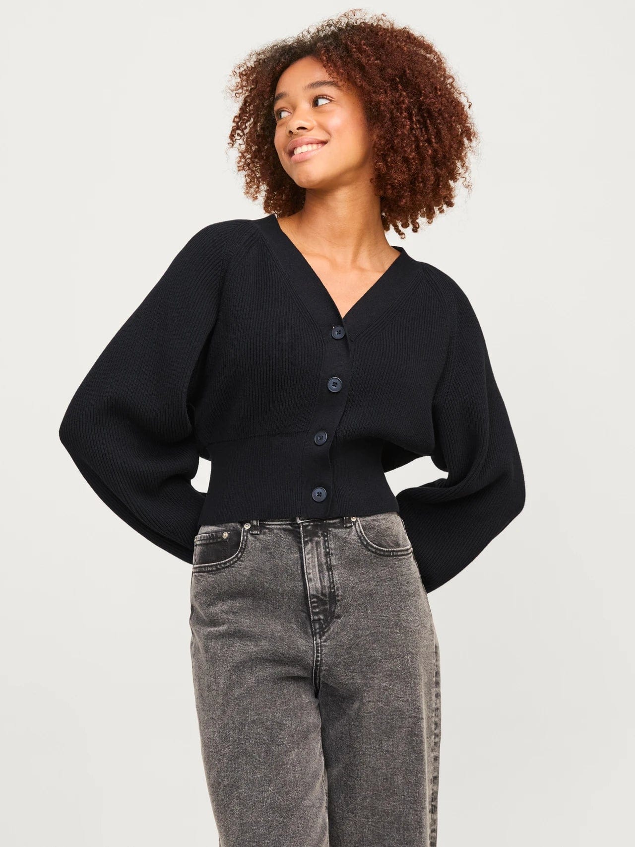 Stina Twist Cotton Cardigan Winter Layering Sweater