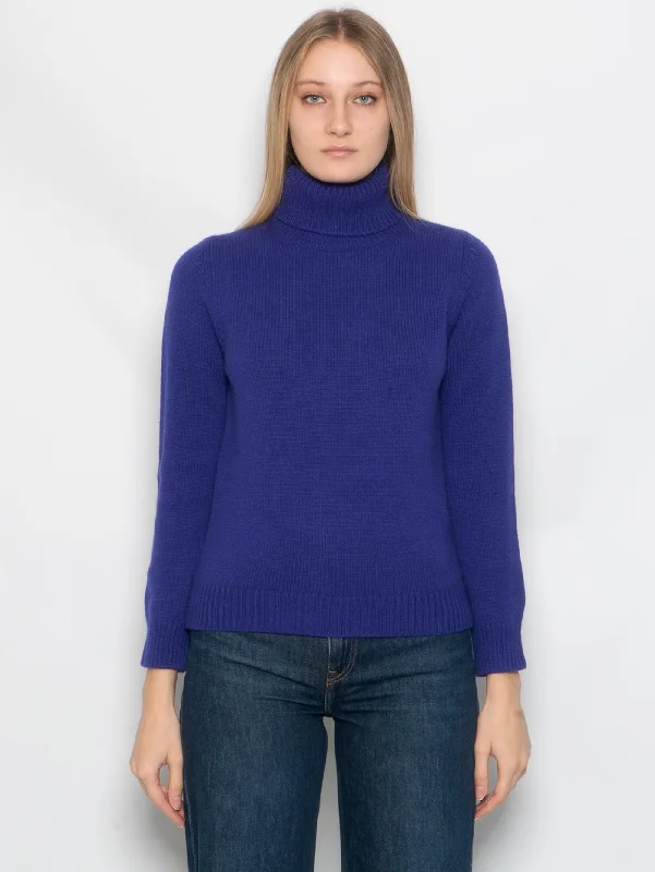 Dolcevita in Misto Cashmere Viola Lightweight Wool Jumper