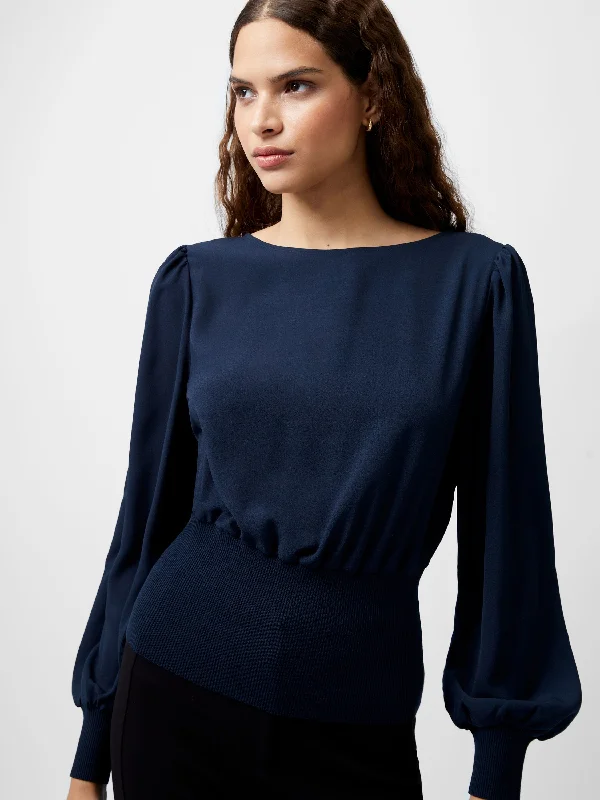 Krista Knit Slash Neck Jumper Plush Woolen Sweater