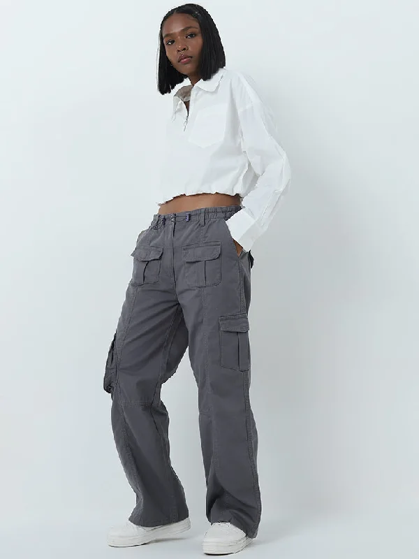 Nuon Grey Straight - Fit Cargo-Style Mid - Rise Jeans Women's Print Jacket