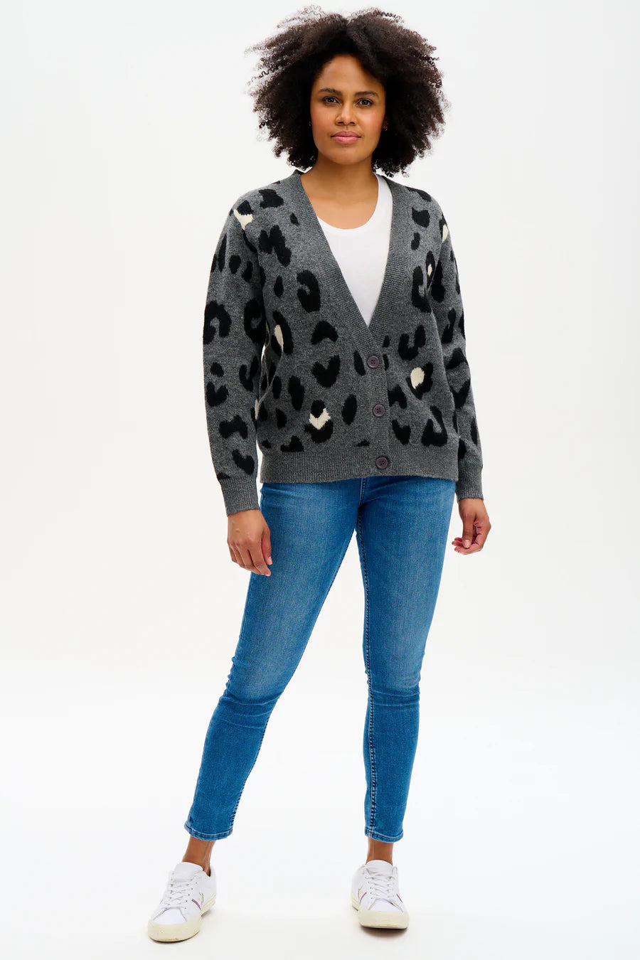 Sugarhill Leopard Cardigan Chic Minimalist Knit