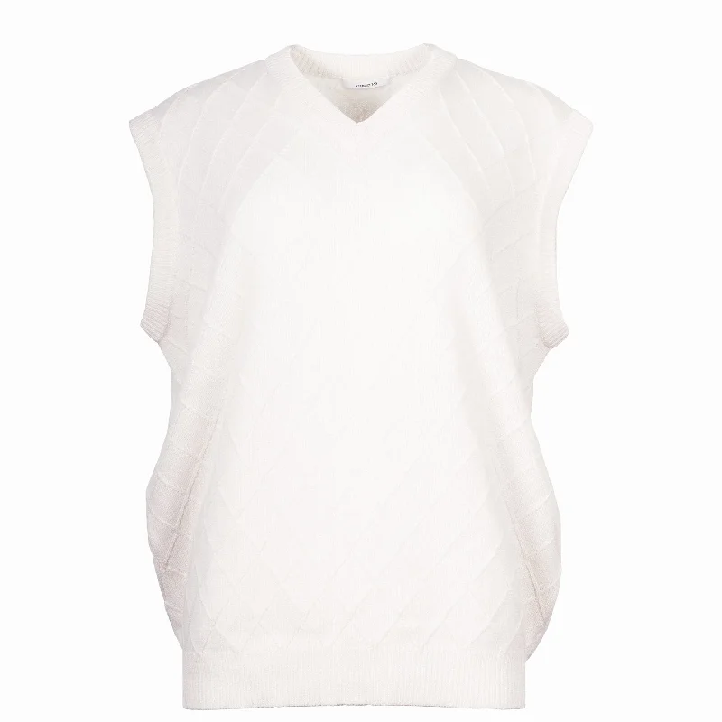 CASHMERE SLIPOVER "TSEN" IN OFF WHITE Elegant Office Sweater