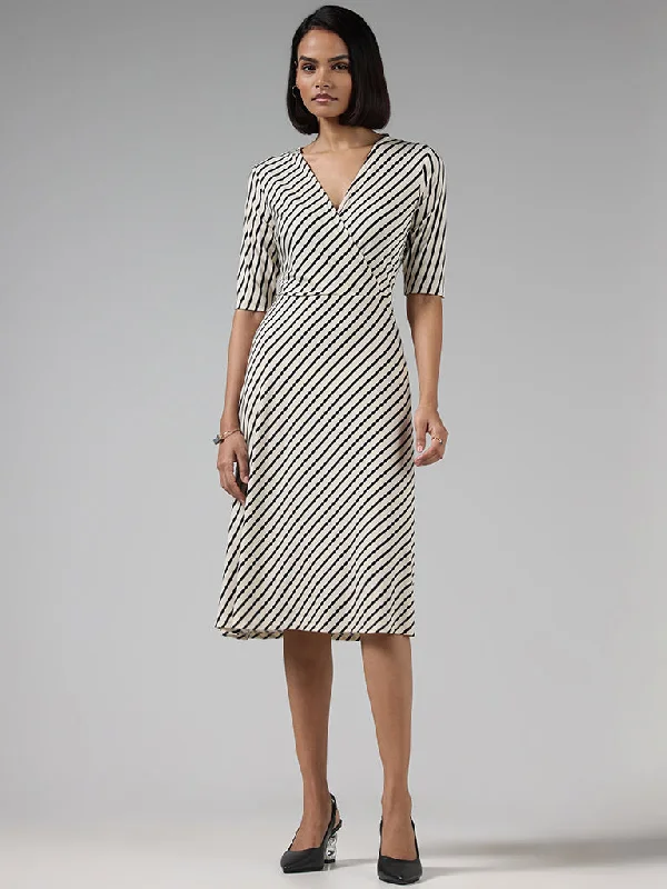 Wardrobe Ivory Striped Dress Spring Women's Coat