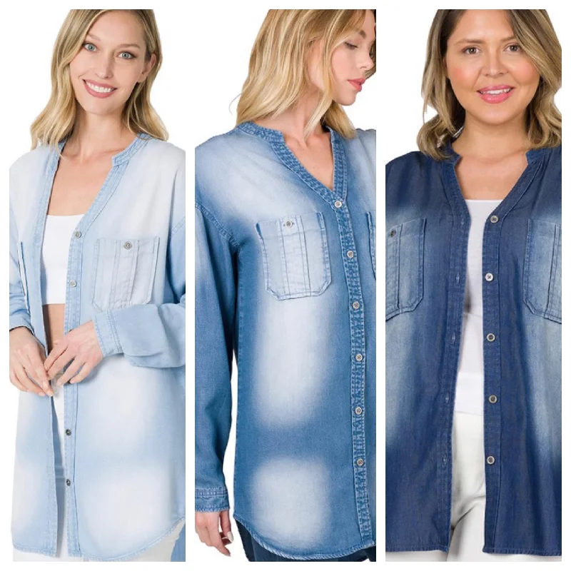 Wash blue denim Chambray Chic Relaxed Fit