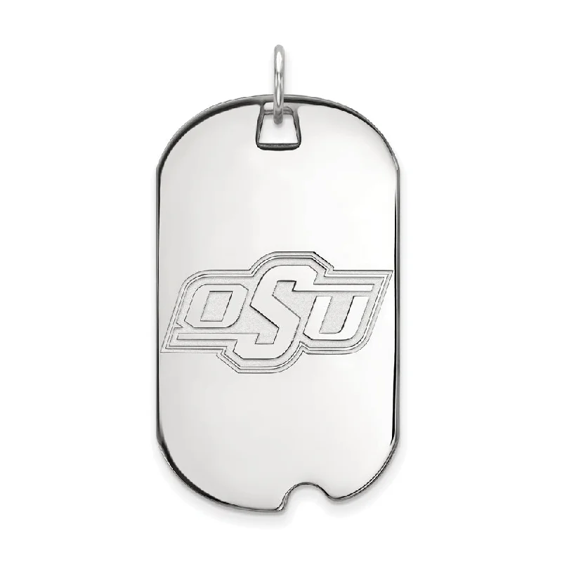 Jewelry Flash Sale – Stylish Designs At Unbeatable Rates 10k White Gold Oklahoma State Large Dog Tag Pendant