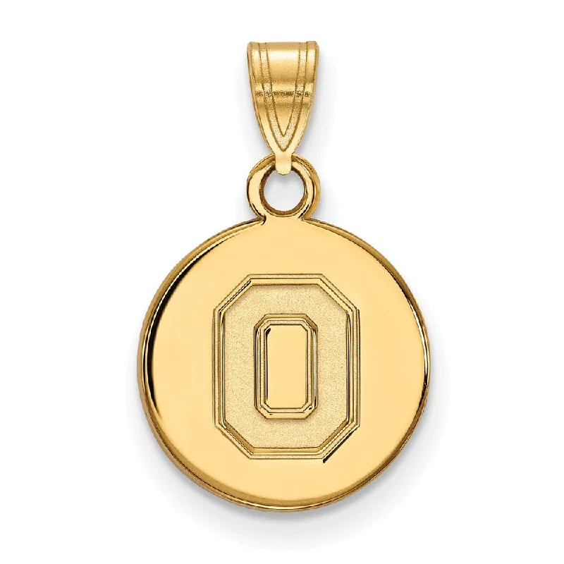 Premium Diamond Jewelry At Once-In-A-Lifetime Discounts 10k Yellow Gold Ohio State Small Disc Pendant