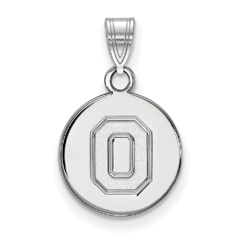 Shop High-Quality Jewelry At Jaw-Dropping Discounts 14k White Gold Ohio State Small 'O' Disc Pendant