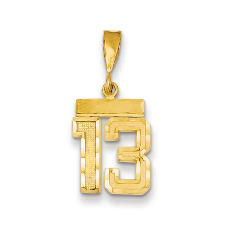Grab Your Favorite Jewelry At The Lowest Prices 14k Yellow Gold, Varsity Collection, Small D/C Pendant Number 13