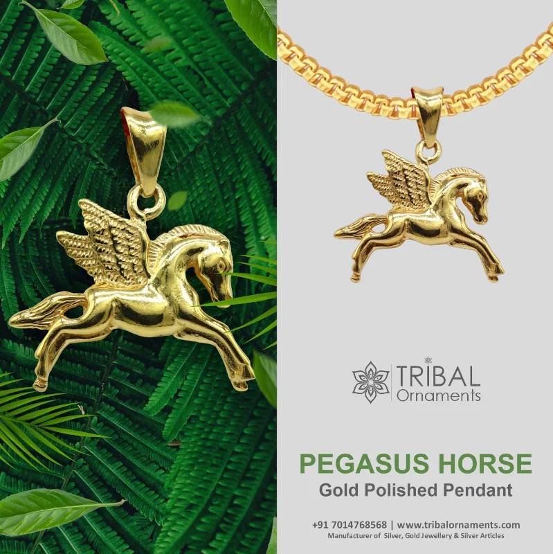 Handmade Pearl Jewelry For Timeless Elegance 925 sterling silver elegant stylish vintage horse pegasus unicorn design pendant, amazing stylish divine pendant boy's and girl's  ssp613