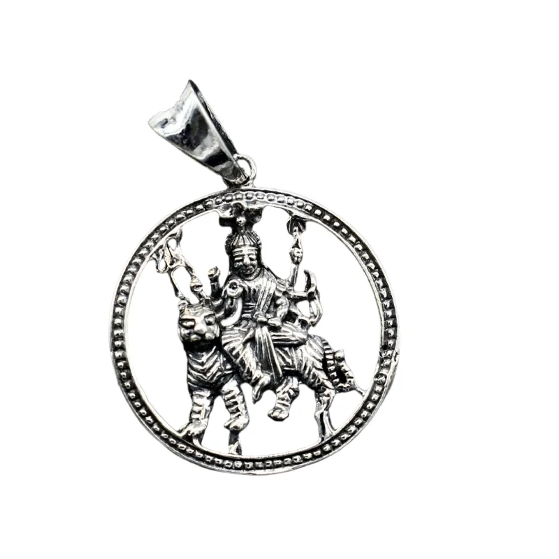 Discover Unique Jewelry With Special Limited-Time Offers Divine 925 sterling silver Goddess bhawani/ Durga mataji with lion pendant, amazing unisex pendant locket goddess tribal jewelry ssp1560