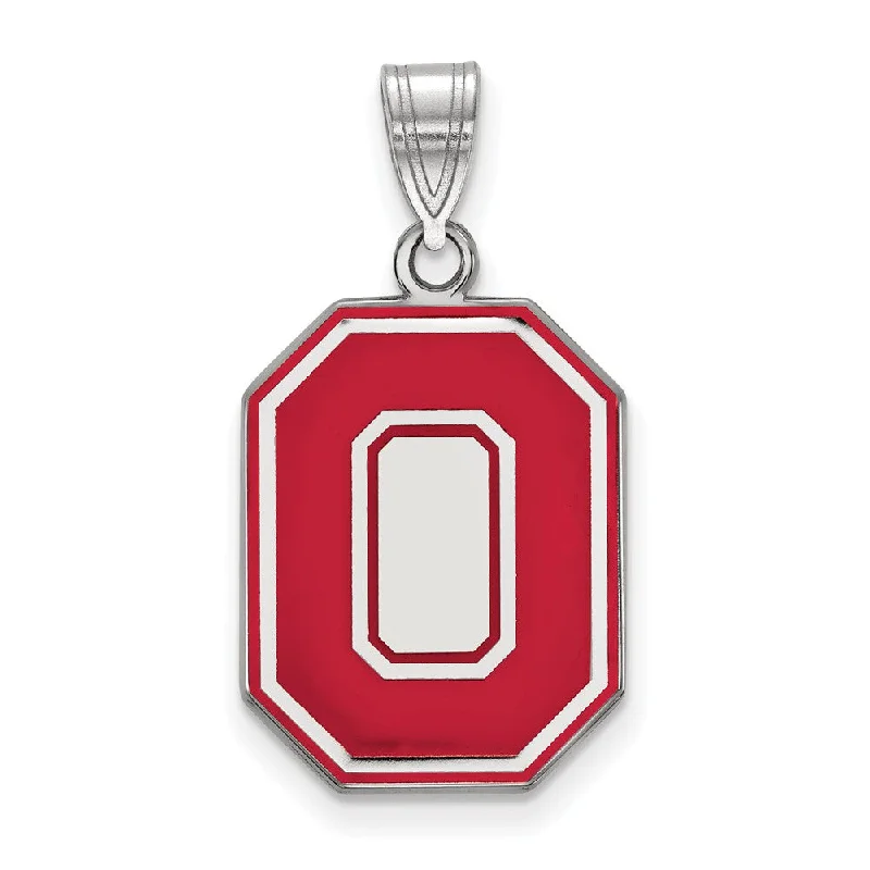 Big Discounts On Elegant Jewelry Collections Sterling Silver Ohio State Large Enamel 'O' Pendant