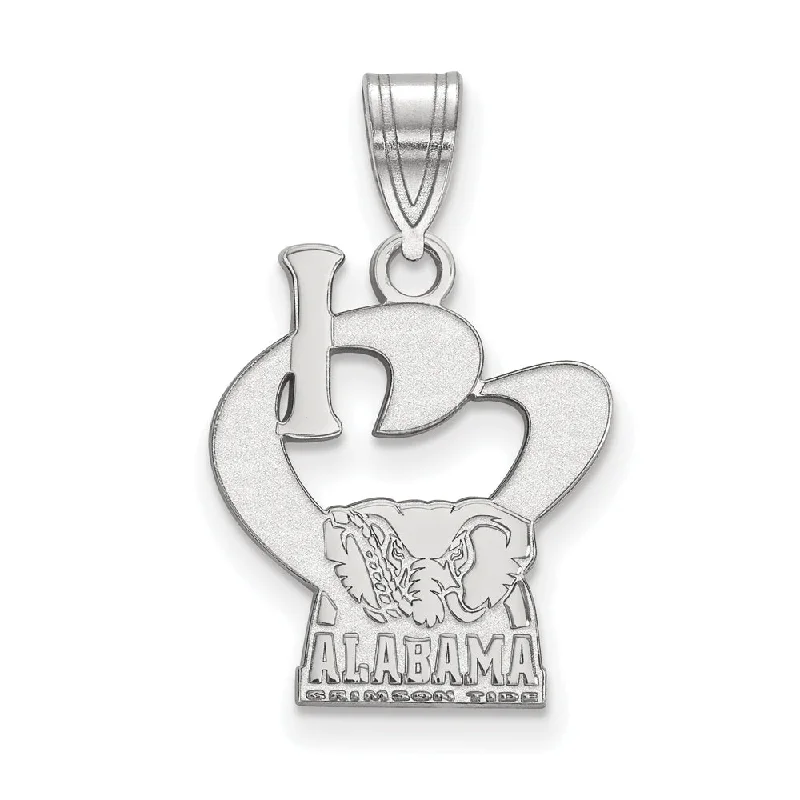 Luxury Handcrafted Jewelry For Elegant Looks Sterling Silver U. of Alabama Large I Love Logo Pendant