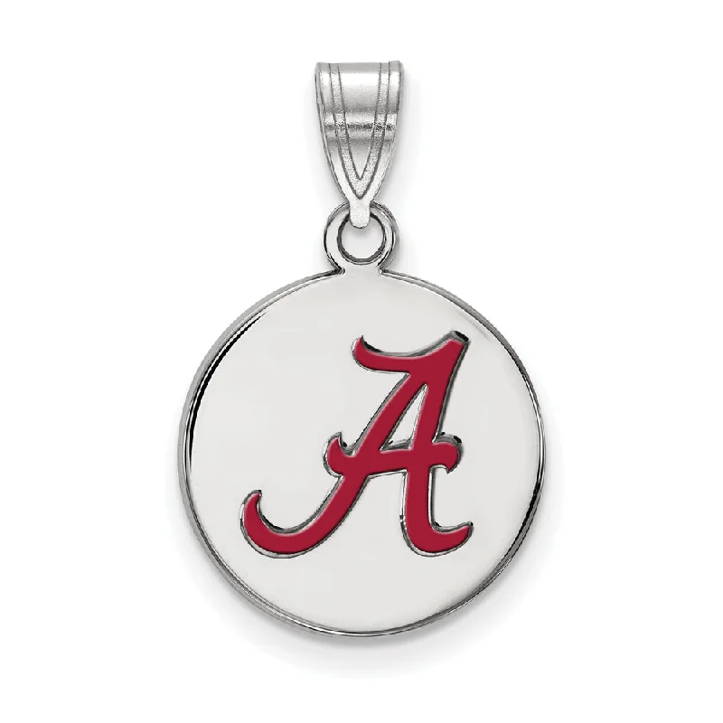 Get The Sparkle You Love At Prices You Adore Sterling Silver U. of Alabama Medium Enamel Disc Pendant