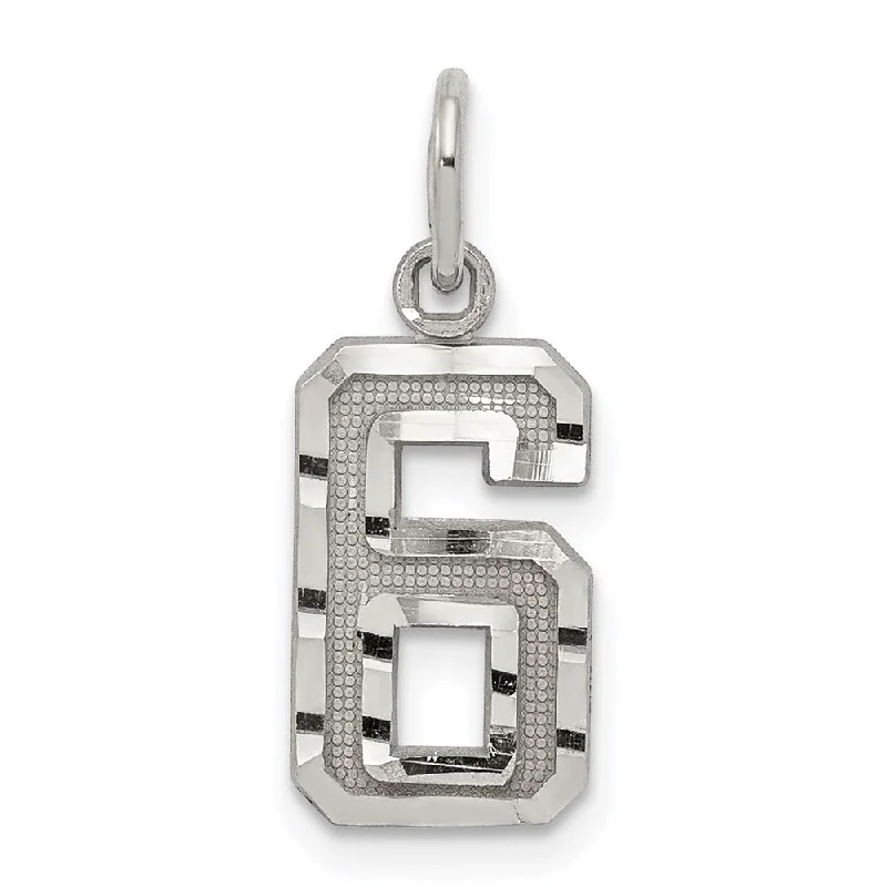 Personalized Jewelry Sale – Unique Gifts At Low Prices Sterling Silver, Varsity Collection, Small D/C Pendant, Number 6