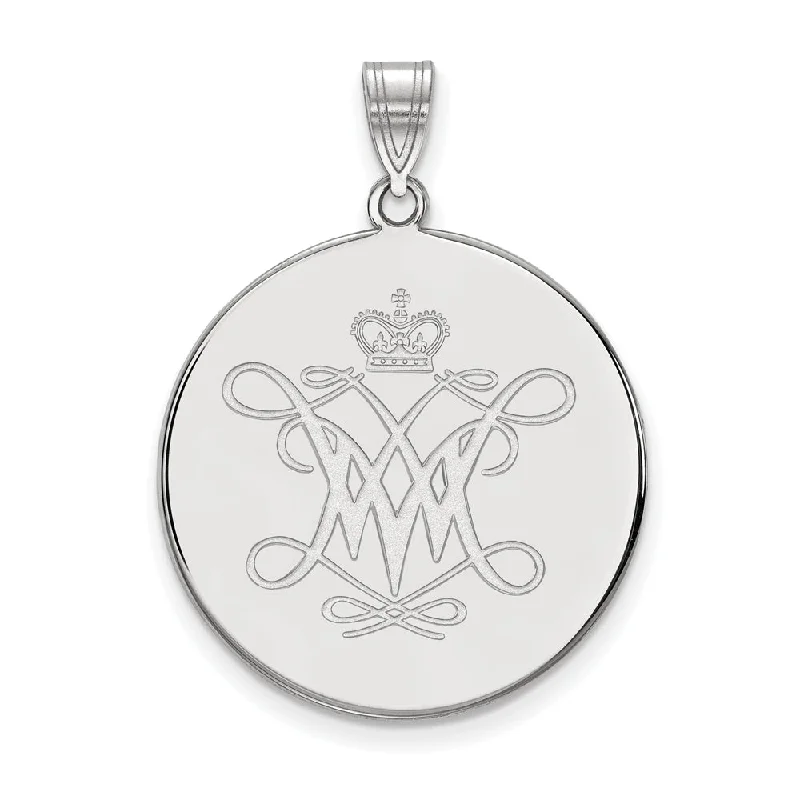 Elevate Your Jewelry Collection With Limited-Time Savings Sterling Silver William and Mary XL Disc Pendant